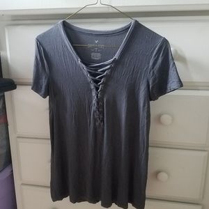 American Eagle Grey Strappy Tee